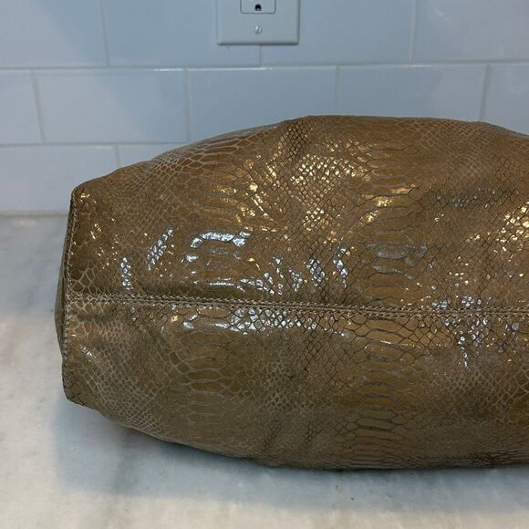 Michael Kors Edie Python Snakeskin Leather Buckle Strap Shoulder Bag - Picture 10 of 16